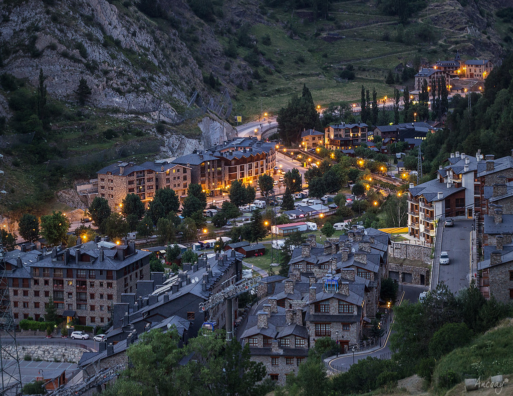 Canillo parish in Andorra with mountain backdrop