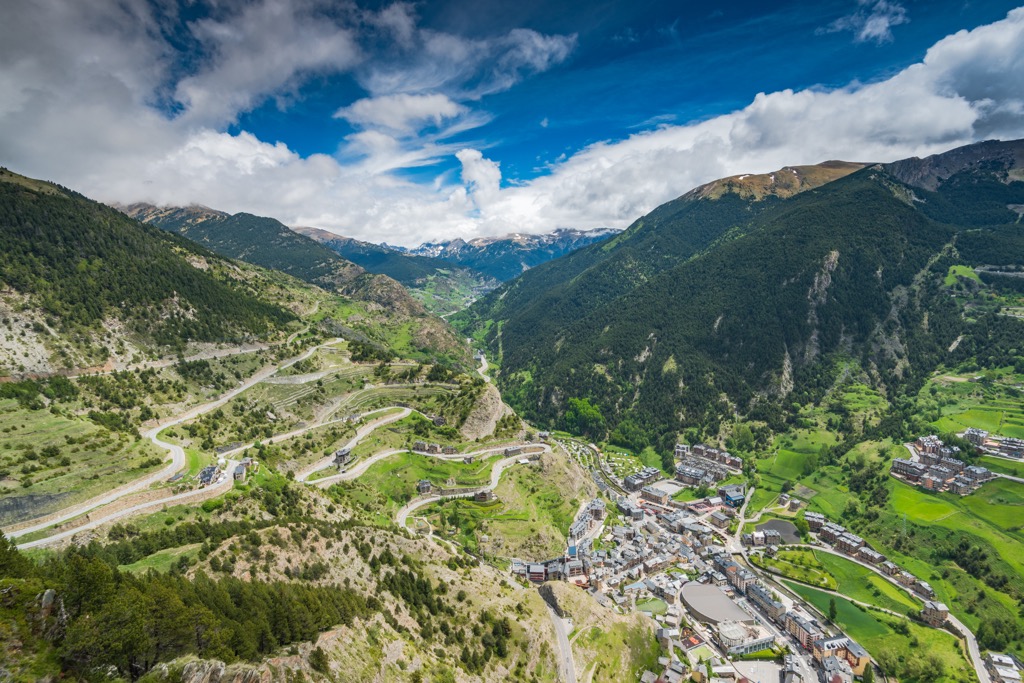 Pyrenees mountain landscape in Andorra in summer