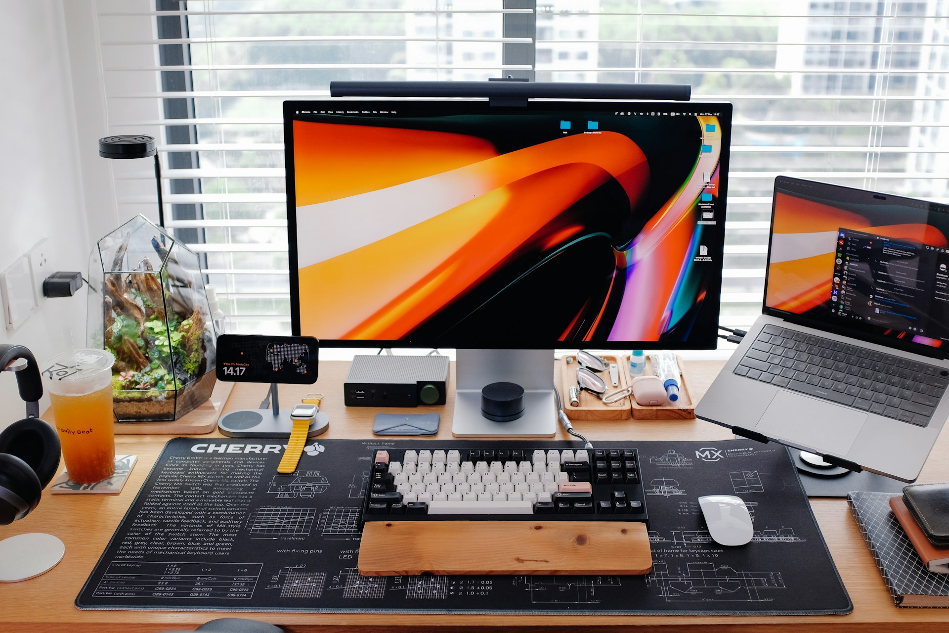 Modern coworking desk setup in Tbilisi, Georgia tech hub 2026