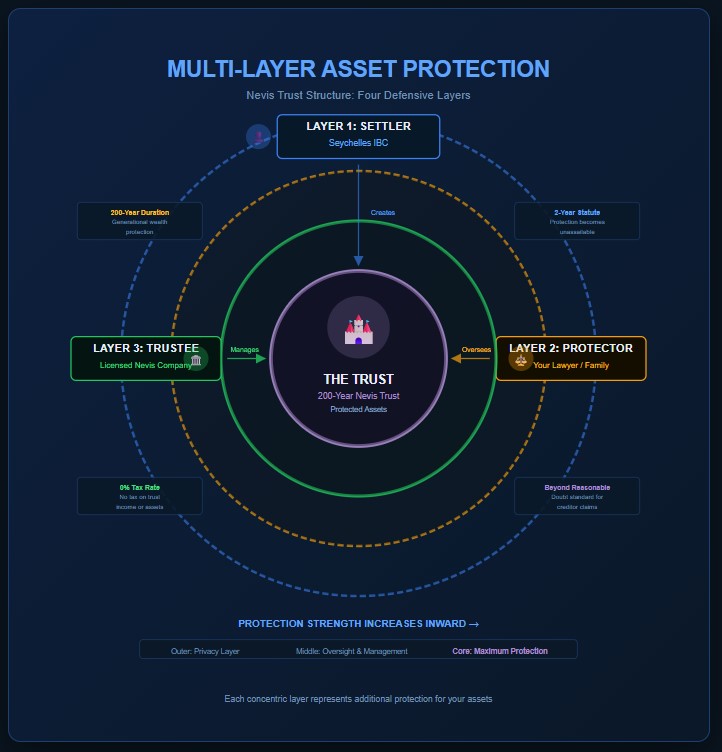 Diagram showing multi-layer trust structure